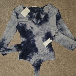NWT ASTR the Label Navy Tie Dye Bodysuit size M